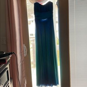 Ombré strapless prom dress